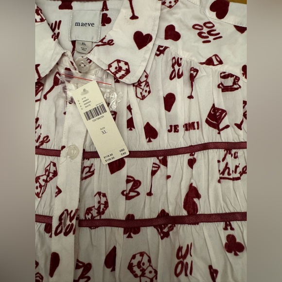 NWT Size XL - The Leandra Shirred Yoke Blouse by Maeve 100% Cotton (NWT US$ 118) - Picture 14 of 16